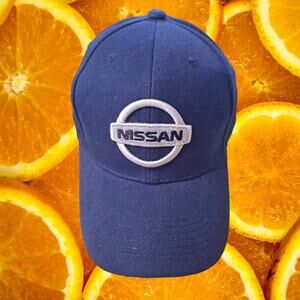 NWT DF Blue Nissan Hook and Loop Closure Adjustable Baseball Hat Cap